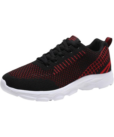 Breathable Sneakers Womens White PU Leather Sneakers Low Top Tennis Shoes Casual Walking Shoes Z 15-red $12.33 Athletic Shoes