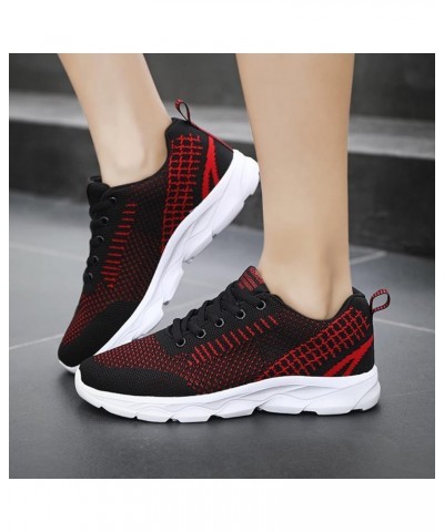 Breathable Sneakers Womens White PU Leather Sneakers Low Top Tennis Shoes Casual Walking Shoes Z 15-red $12.33 Athletic Shoes