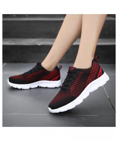 Breathable Sneakers Womens White PU Leather Sneakers Low Top Tennis Shoes Casual Walking Shoes Z 15-red $12.33 Athletic Shoes