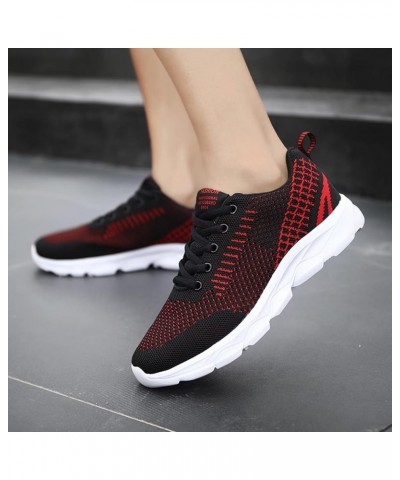 Breathable Sneakers Womens White PU Leather Sneakers Low Top Tennis Shoes Casual Walking Shoes Z 15-red $12.33 Athletic Shoes