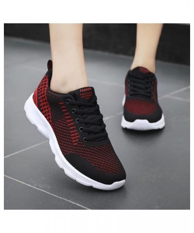 Breathable Sneakers Womens White PU Leather Sneakers Low Top Tennis Shoes Casual Walking Shoes Z 15-red $12.33 Athletic Shoes