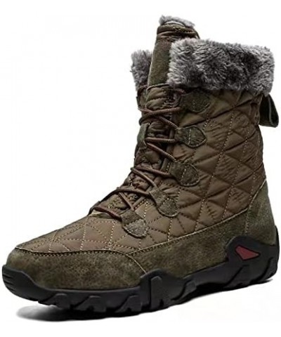 2021 Winter Waterproof High Top Cotton Shoes, Warm Casual Snow Boots Long Hiking Boots, Waterproof Fur Lined Outdoor Hiking W...