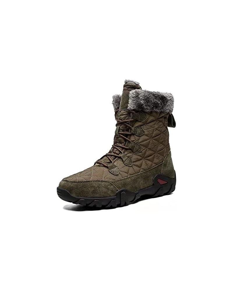 2021 Winter Waterproof High Top Cotton Shoes, Warm Casual Snow Boots Long Hiking Boots, Waterproof Fur Lined Outdoor Hiking W...