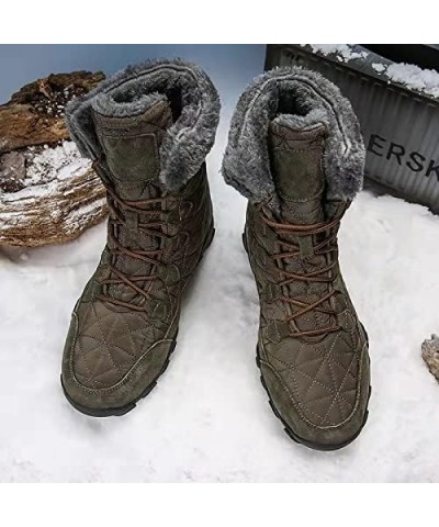 2021 Winter Waterproof High Top Cotton Shoes, Warm Casual Snow Boots Long Hiking Boots, Waterproof Fur Lined Outdoor Hiking W...