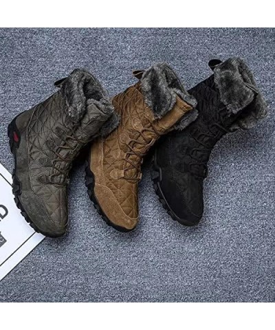 2021 Winter Waterproof High Top Cotton Shoes, Warm Casual Snow Boots Long Hiking Boots, Waterproof Fur Lined Outdoor Hiking W...