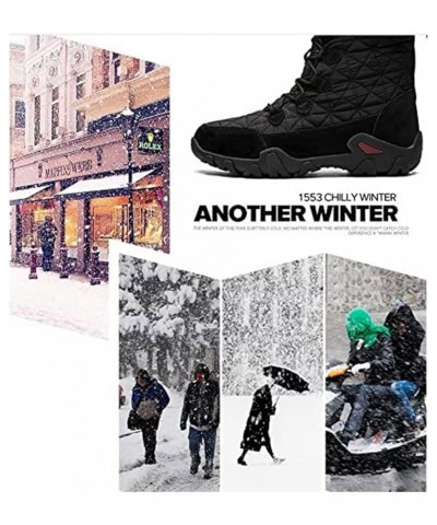 2021 Winter Waterproof High Top Cotton Shoes, Warm Casual Snow Boots Long Hiking Boots, Waterproof Fur Lined Outdoor Hiking W...