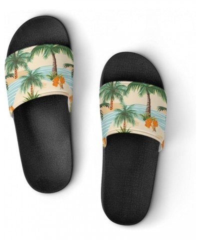 Palm Trees Flowers Creek Women's House Sandals Non Slide Bathroom Beach Slippers for Men 44 (270mm) $15.96 Sandals