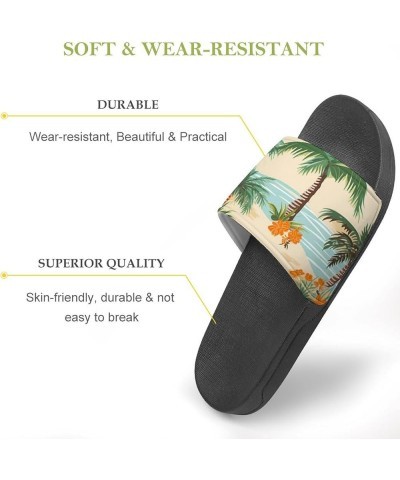 Palm Trees Flowers Creek Women's House Sandals Non Slide Bathroom Beach Slippers for Men 44 (270mm) $15.96 Sandals