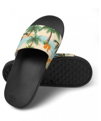 Palm Trees Flowers Creek Women's House Sandals Non Slide Bathroom Beach Slippers for Men 44 (270mm) $15.96 Sandals