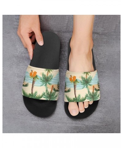 Palm Trees Flowers Creek Women's House Sandals Non Slide Bathroom Beach Slippers for Men 44 (270mm) $15.96 Sandals