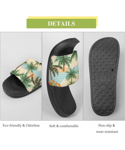 Palm Trees Flowers Creek Women's House Sandals Non Slide Bathroom Beach Slippers for Men 44 (270mm) $15.96 Sandals