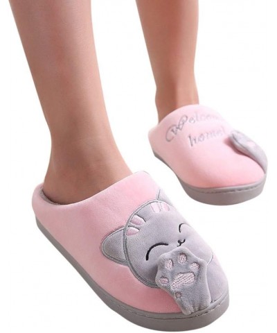 Shoes Slippers Non-Slip Cartoon Winter Floor Women Cat Bedroom Warm Indoors Home Women's Slipper Slippers for Women Fuzzy Cro...