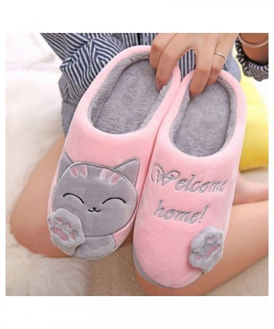 Shoes Slippers Non-Slip Cartoon Winter Floor Women Cat Bedroom Warm Indoors Home Women's Slipper Slippers for Women Fuzzy Cro...