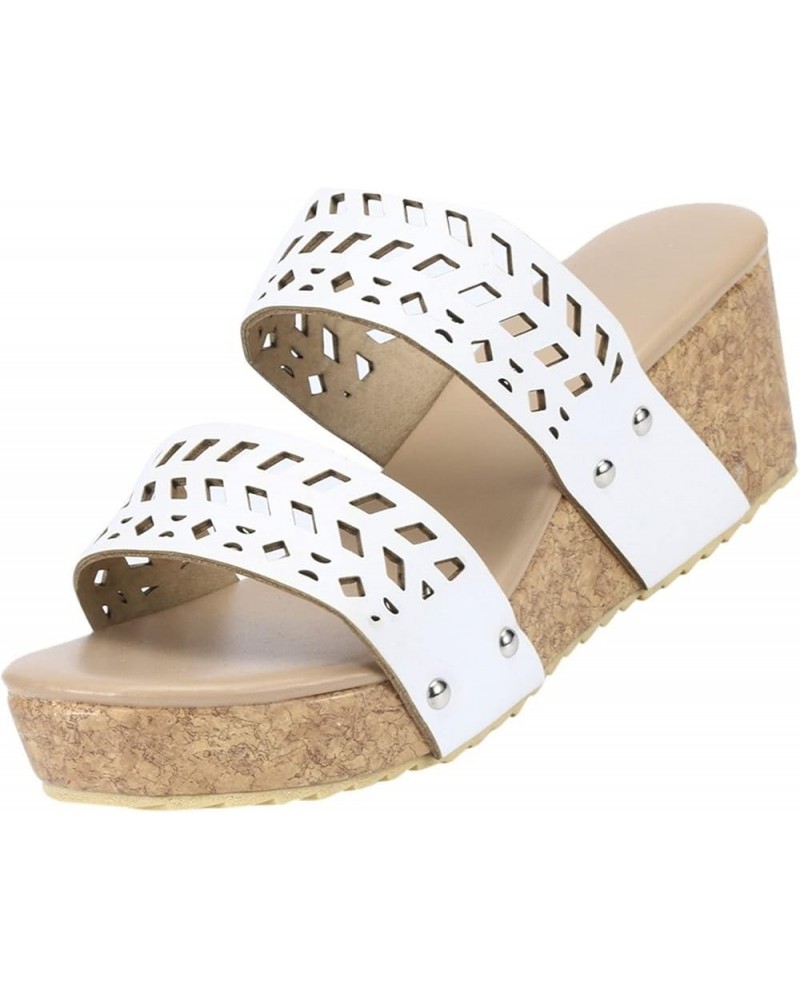 Wedge Sandals for Women, Women Ladies Bohemia Crystal Wedges Thick Peep Toe Sandals Slippers Shoes Z 14-white $22.01 Sandals