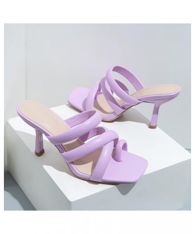 Women Shoes Size 12 Wide Sandals Casual Square Toe Strap Sandals Open Toe Slide Sandals Water Shoes with Support Purple $21.3...