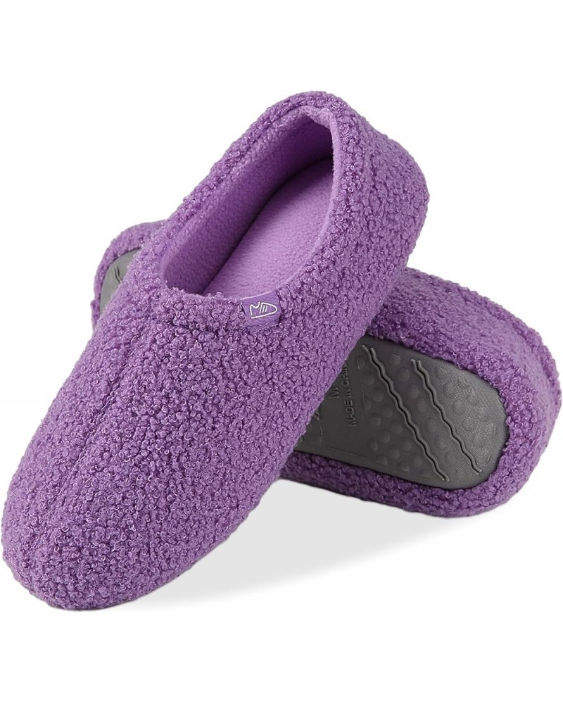 Cozy Slippers for Women, Fuzzy Memory Foam Shoes for Warm Indoor Comfort Purple $12.75 Slippers