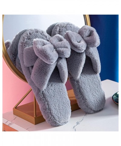 Womens Slippers Cozy Comfy Faux Fur Slip-On Women House Shoes Memory Warm Slippers for Women Fur Lined Womens Slippers House ...