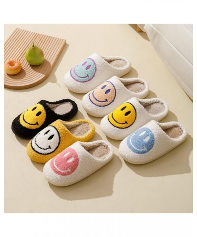 Smile Face Slippers Indoor Outdoor,Smile Happy Face Slippers,Retro Slippers for Women House Soft Fluffy Slides,Smile Cushion ...