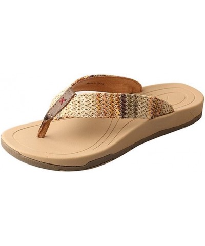 Womens Multi-Color Leather T-Strap Sandals 6M $30.13 Sandals