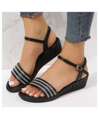 Cute Sandals For Women'S Flats Women Flip Flops Size 8 Women Slides Step Aerobics Platform Black Wedges For Women Heel Black ...