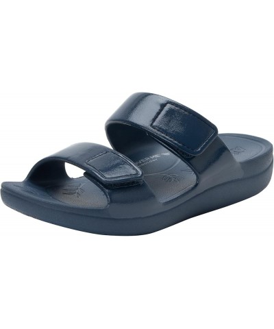 Alegria Women Orbyt Double Strap Lightweight Recovery Slide Sandal With Arch Support Navy Gloss $18.92 Sandals