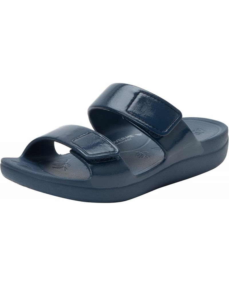 Alegria Women Orbyt Double Strap Lightweight Recovery Slide Sandal With Arch Support Navy Gloss $18.92 Sandals