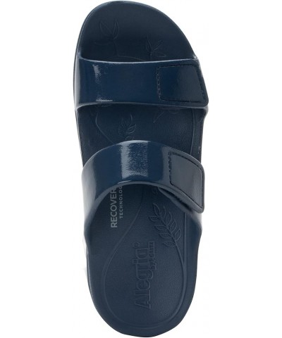 Alegria Women Orbyt Double Strap Lightweight Recovery Slide Sandal With Arch Support Navy Gloss $18.92 Sandals