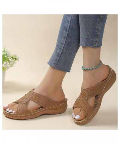 Arch Support Slippers Women Memory Foam Orthopedic Shoes Women Work Ladies Summer Sandals Leather Womens Sandals Comfortable ...