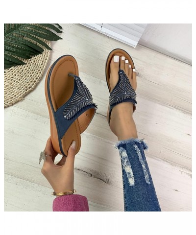 Platform Sandals for Women open toe wedge sandal tan Heeled Slippers Sandals for Women Z 05-blue $12.81 Sandals