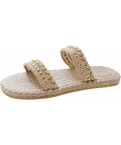 Beach Slippers for Women Open-Toe Breathable Casual Beach Shoes Sandals Summer Fashion House Slippers (Beige, 6.5) 7 Yellow $...