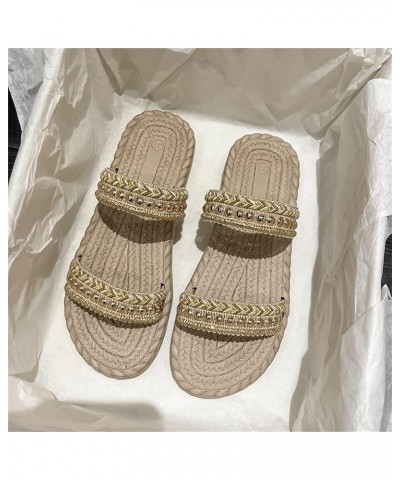 Beach Slippers for Women Open-Toe Breathable Casual Beach Shoes Sandals Summer Fashion House Slippers (Beige, 6.5) 7 Yellow $...