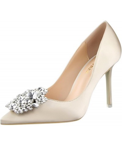 Womens Sparkly Rhinestone Vintage Pumps, 4inch/10cm Stiletto Pumps Wedding Bridal Party Dress Shoes Gold $28.73 Pumps