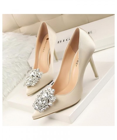 Womens Sparkly Rhinestone Vintage Pumps, 4inch/10cm Stiletto Pumps Wedding Bridal Party Dress Shoes Gold $28.73 Pumps