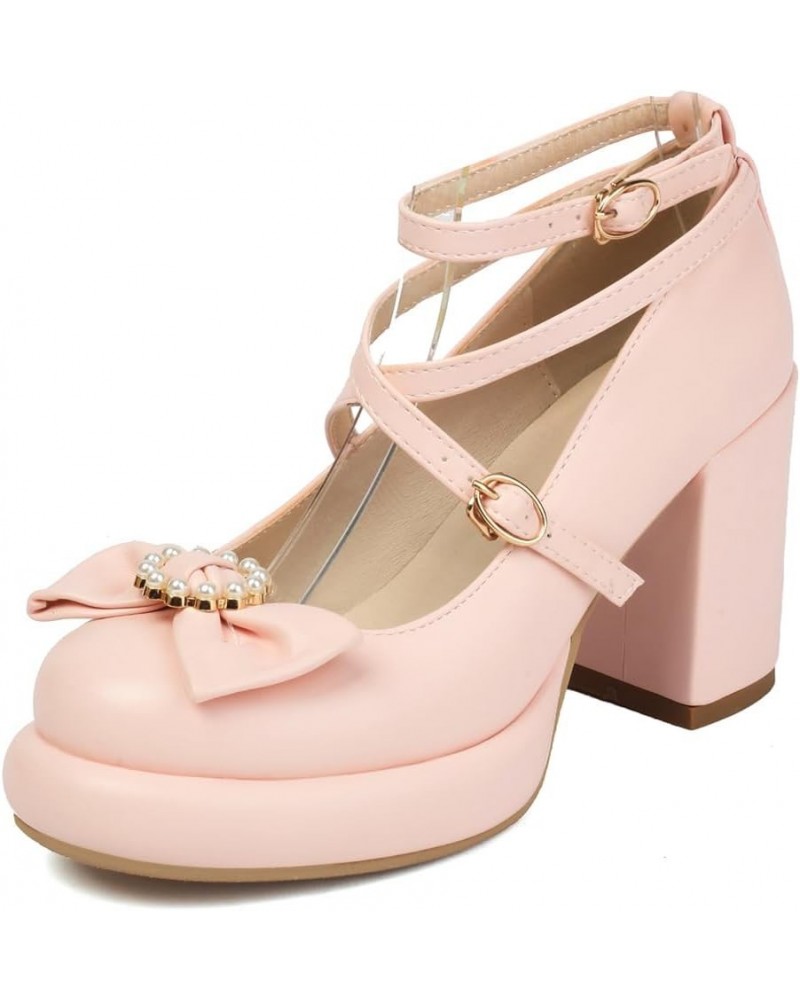 Platform Heels Lolita Shoes Harajuku Cosplay Pumps Mary Jane Shoes 793 Pink $27.43 Pumps