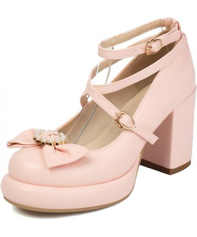 Platform Heels Lolita Shoes Harajuku Cosplay Pumps Mary Jane Shoes 793 Pink $27.43 Pumps