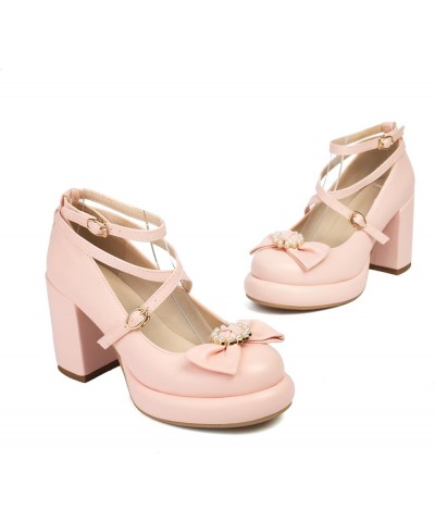 Platform Heels Lolita Shoes Harajuku Cosplay Pumps Mary Jane Shoes 793 Pink $27.43 Pumps