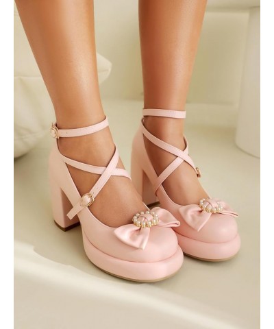 Platform Heels Lolita Shoes Harajuku Cosplay Pumps Mary Jane Shoes 793 Pink $27.43 Pumps