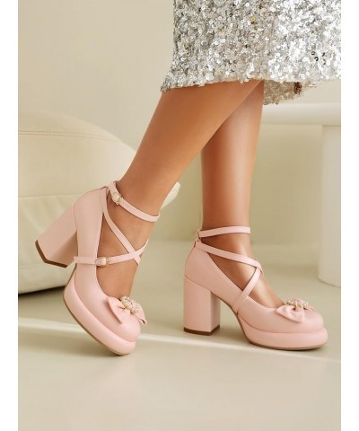 Platform Heels Lolita Shoes Harajuku Cosplay Pumps Mary Jane Shoes 793 Pink $27.43 Pumps