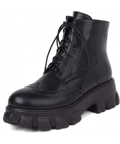 Womens Fashion Lace Up Platform Combat Boot Ankle Boots Goth Punk Work Hiking Ankle Booties Motorcyle Boots 9 Black $21.15 Boots