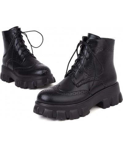 Womens Fashion Lace Up Platform Combat Boot Ankle Boots Goth Punk Work Hiking Ankle Booties Motorcyle Boots 9 Black $21.15 Boots