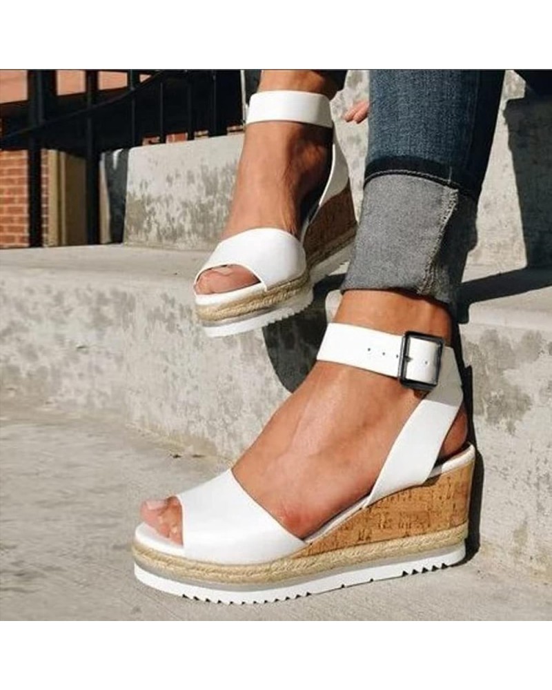 Sandals for Women Dressy Summer, Orthopedic Wedge Sandals for Women, Platform Sandals Arch Support Open Toe Low Wedges Buckle...