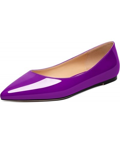 Flats Shoes Women, Pointed Toe Slip On Loafer Flats Shoes Pumps for Office Casual Dressy Comfortable Purple $40.49 Loafers & ...