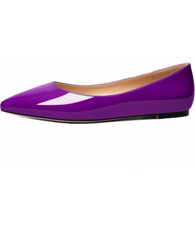 Flats Shoes Women, Pointed Toe Slip On Loafer Flats Shoes Pumps for Office Casual Dressy Comfortable Purple $40.49 Loafers & ...