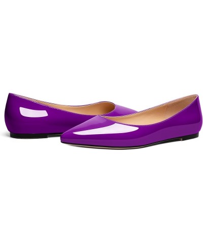 Flats Shoes Women, Pointed Toe Slip On Loafer Flats Shoes Pumps for Office Casual Dressy Comfortable Purple $40.49 Loafers & ...