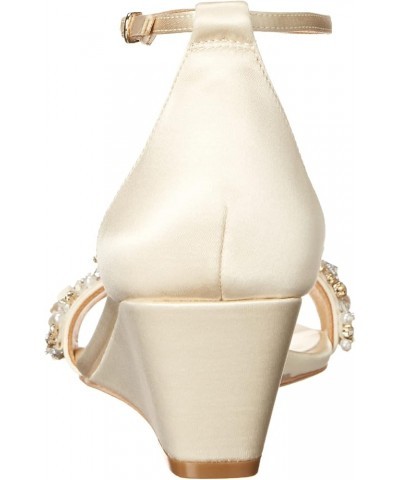 Women's Teasha Wedge Sandal Ivory Satin $29.33 Sandals