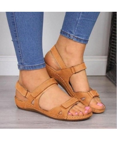 Summer Sandals for Women 2023 Wedge Platform Flip Flops Breathable Open Toe Dressy Comfort Orthopedic Sandals Yellow $10.39 S...