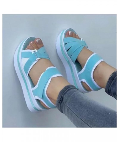 Women's Fashion Sports Sandals Summer Open Toe Hook and Loop Ankle Strap Espadrilles Outdoor Wedge Platform Sandals Casual Wa...