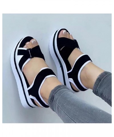 Women's Fashion Sports Sandals Summer Open Toe Hook and Loop Ankle Strap Espadrilles Outdoor Wedge Platform Sandals Casual Wa...