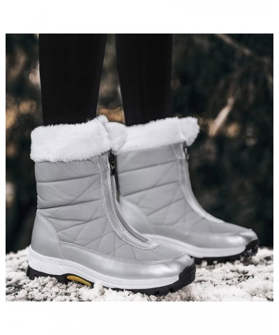 Womens Western Boots Booties for Women High Heel Combat Boots for Women Low Heel Lace Up Ankle Boot Grey $32.43 Outdoor Shoes