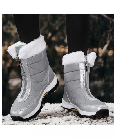 Womens Western Boots Booties for Women High Heel Combat Boots for Women Low Heel Lace Up Ankle Boot Grey $32.43 Outdoor Shoes